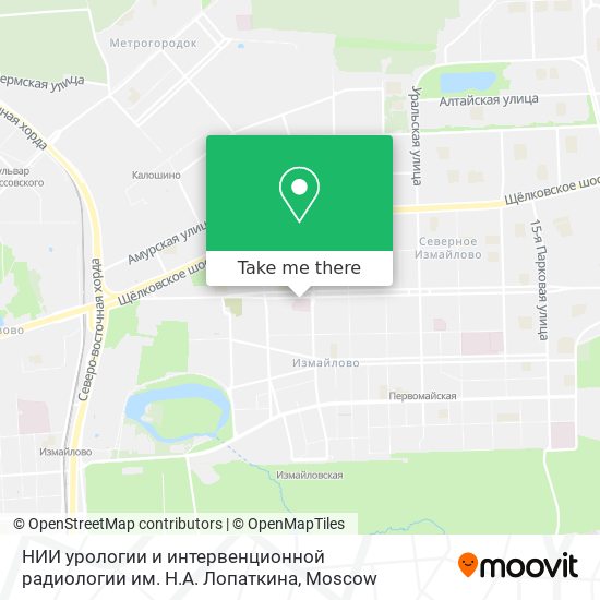 НИИ урологии и интервенционной радиологии им. Н.А. Лопаткина map