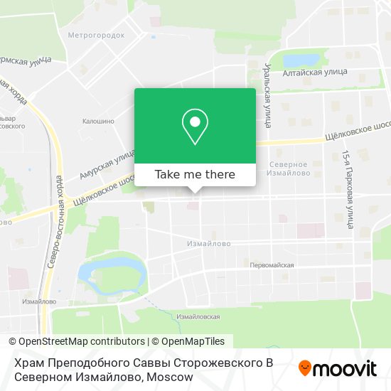 Храм Преподобного Саввы Сторожевского В Северном Измайлово map