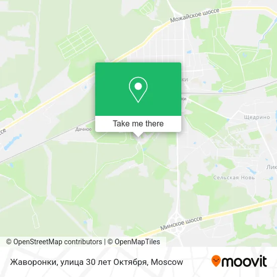 Жаворонки, улица 30 лет Октября map