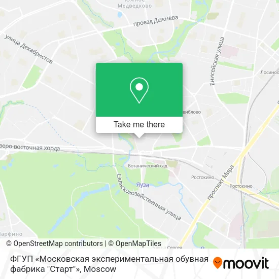 ФГУП «Московская экспериментальная обувная фабрика "Старт"» map
