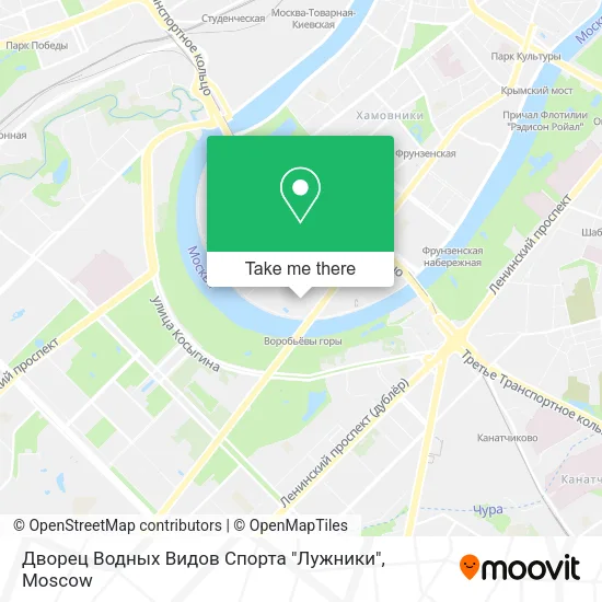 Дворец Водных Видов Спорта "Лужники" map