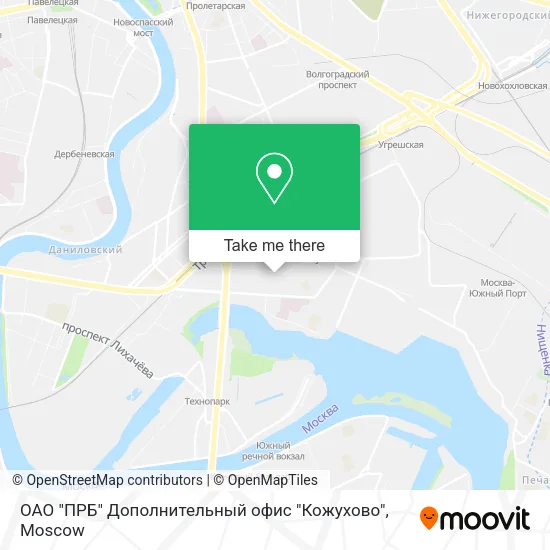 ОАО "ПРБ" Дополнительный офис "Кожухово" map