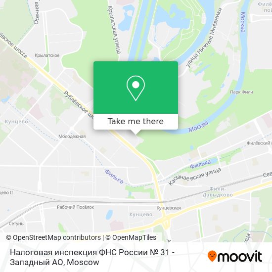 Налоговая инспекция ФНС России № 31 - Западный АО map