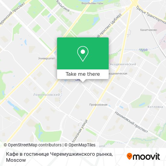 Кафе в гостинице Черемушкинского рынка map