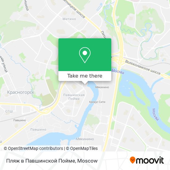 Пляж в Павшинской Пойме map