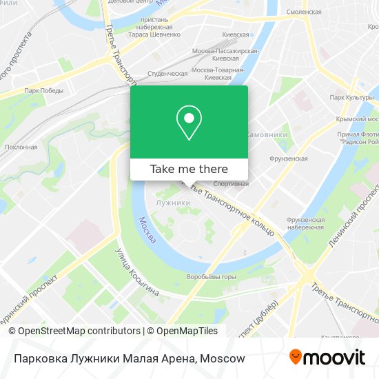 Парковка Лужники Малая Арена map
