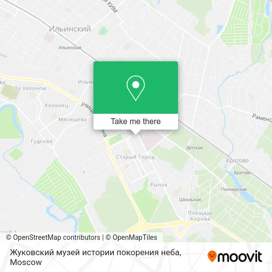 Жуковский музей истории покорения неба map