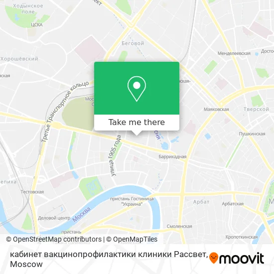 кабинет вакцинопрофилактики клиники Рассвет map