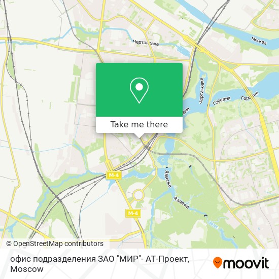 офис подразделения ЗАО "МИР"- АТ-Проект map