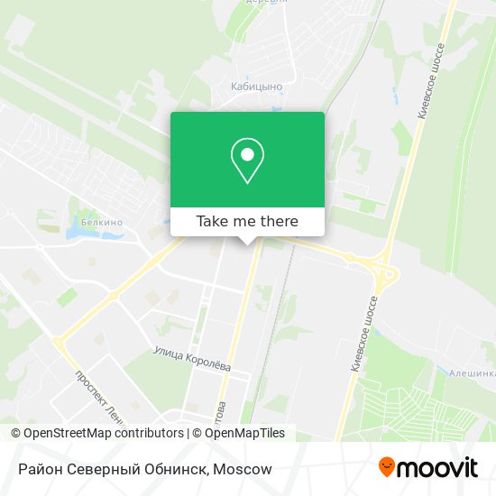 Район Северный Обнинск map