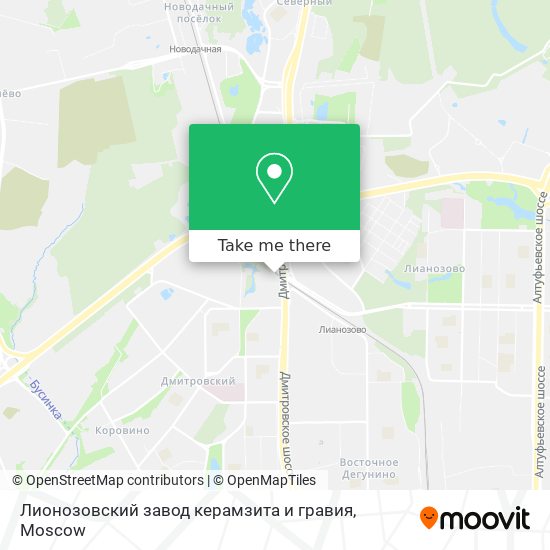 Лионозовский завод керамзита и гравия map