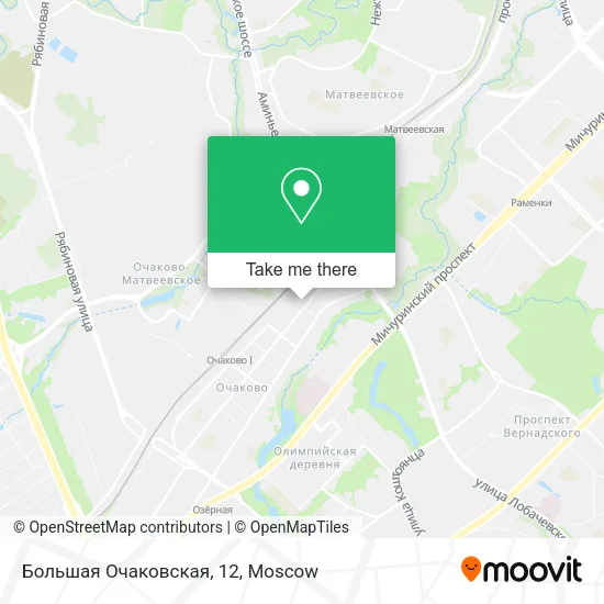 Большая Очаковская, 12 map