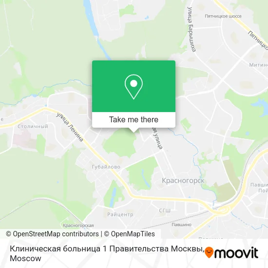 Клиническая больница 1 Правительства Москвы map