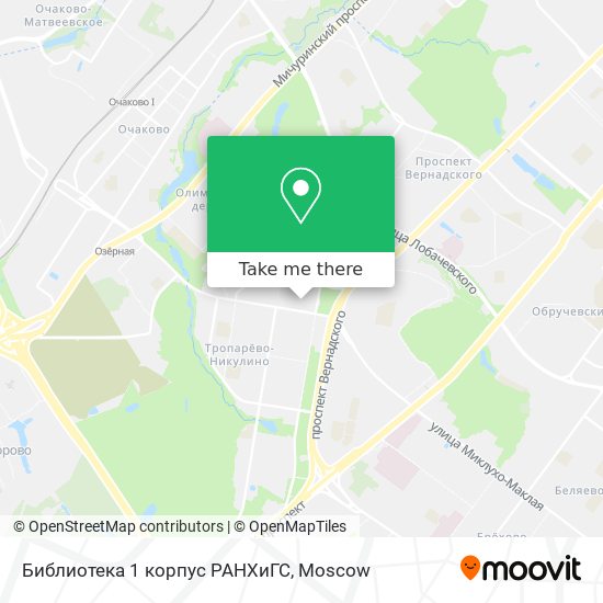 Библиотека 1 корпус РАНХиГС map