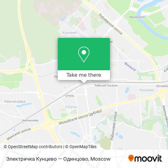 Электричка Кунцево — Одинцово map