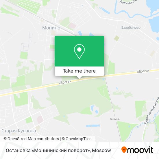 Остановка «Монининский поворот» map