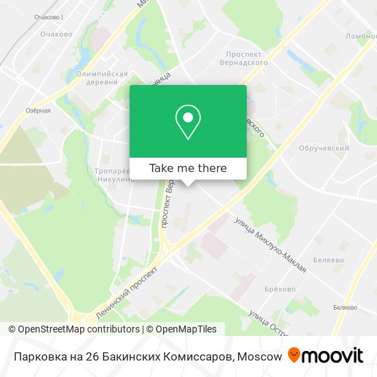 Парковка на 26 Бакинских Комиссаров map