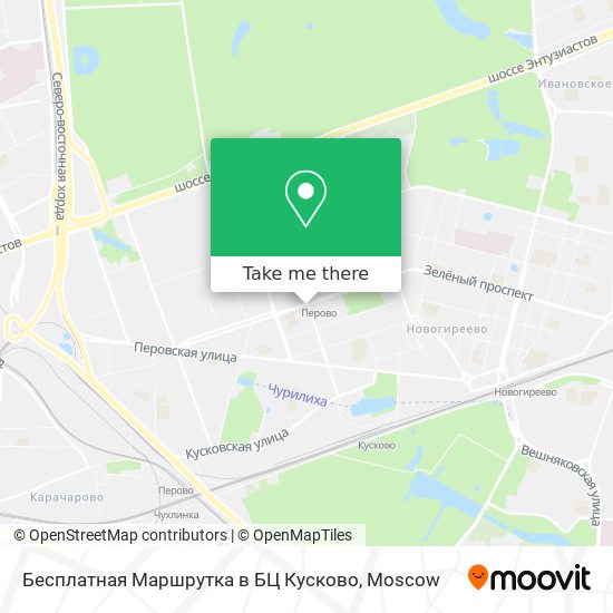 Бесплатная Маршрутка в БЦ Кусково map