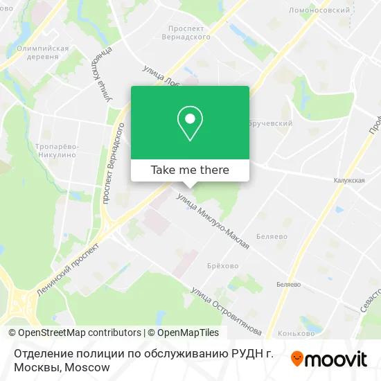 Отделение полиции по обслуживанию РУДН г. Москвы map