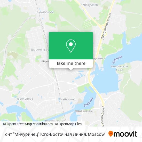 снт "Мичуринец" Юго-Восточная Линия map