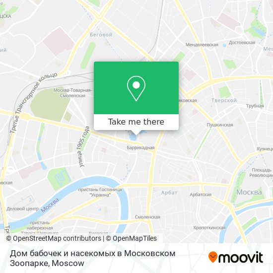Дом бабочек и насекомых в Московском Зоопарке map