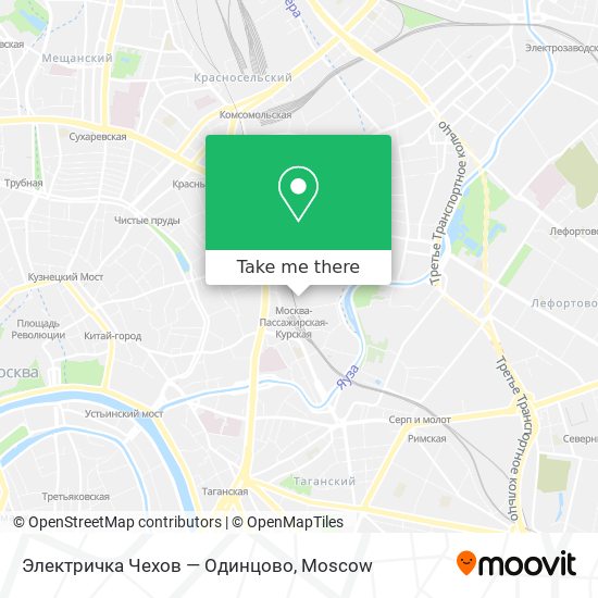 Электричка Чехов — Одинцово map