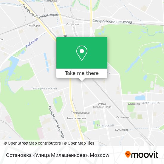 Остановка «Улица Милашенкова» map