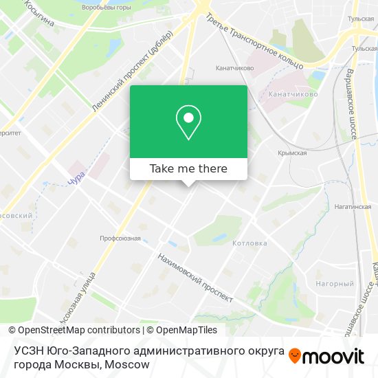 УСЗН Юго-Западного административного округа города Москвы map