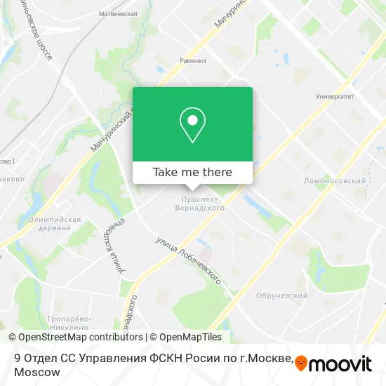 9 Отдел СС Управления ФСКН Росии по г.Москве map