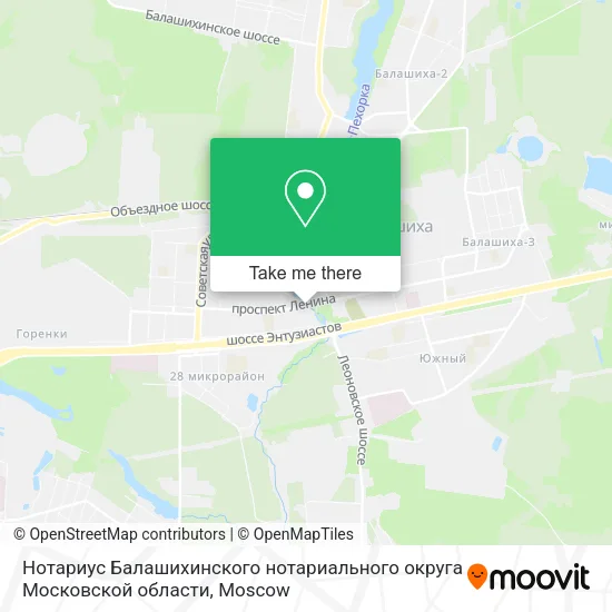 Нотариус Балашихинского нотариального округа Московской области map