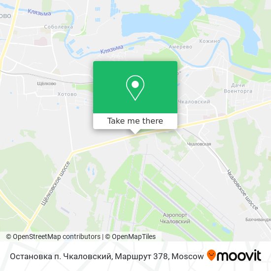 Остановка п. Чкаловский, Маршрут 378 map