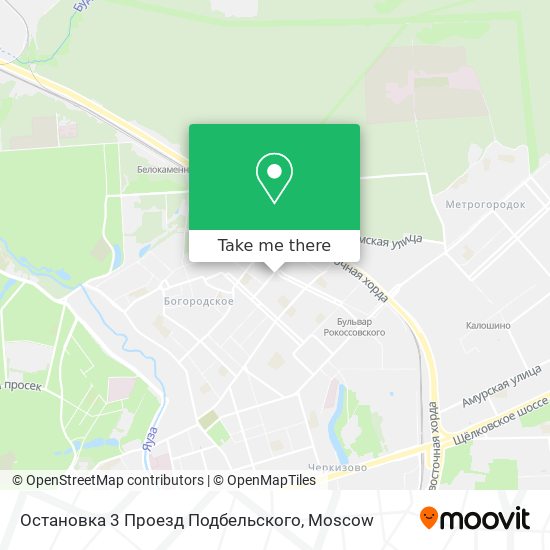 Остановка 3 Проезд Подбельского map