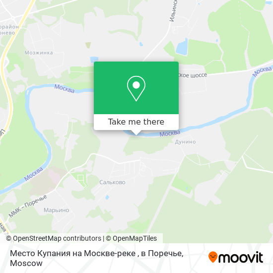Место Купания на Москве-реке , в Поречье map