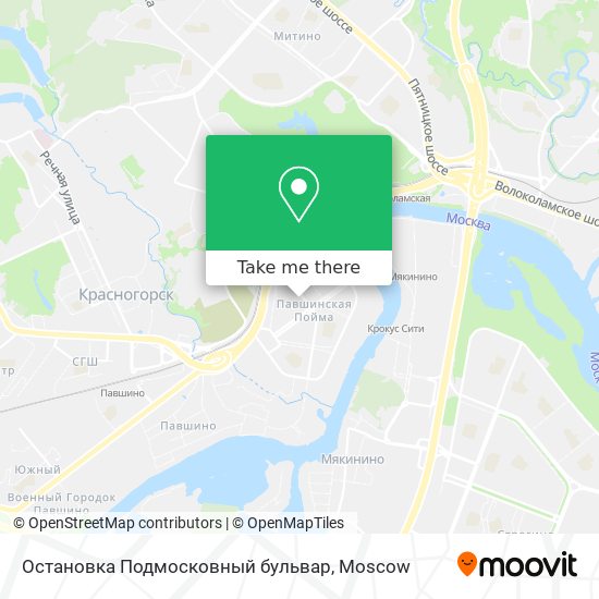 Остановка Подмосковный бульвар map