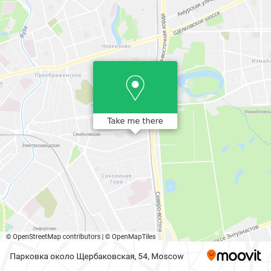 Парковка около Щербаковская, 54 map