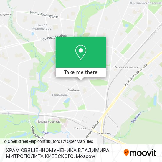 ХРАМ СВЯЩЕННОМУЧЕНИКА ВЛАДИМИРА МИТРОПОЛИТА КИЕВСКОГО map