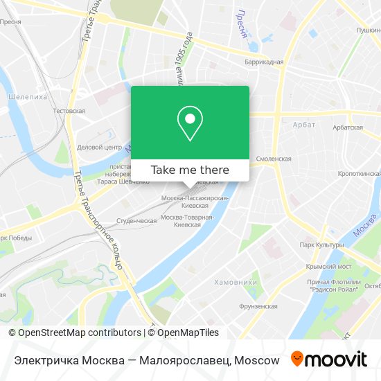 Электричка Москва — Малоярославец map