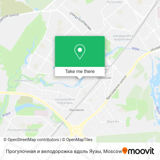 Прогулочная и велодорожка вдоль Яузы map