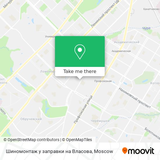 Шиномонтаж у заправки на Власова map