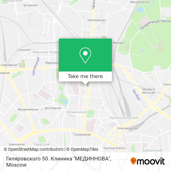 Гиляровского 50. Клиника "МЕДИННОВА" map
