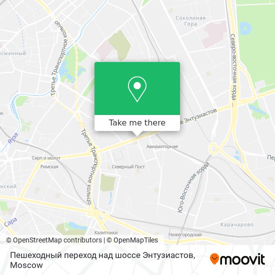 Пешеходный переход над шоссе Энтузиастов map