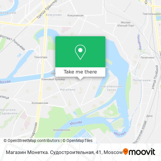 Магазин Монетка. Судостроительная, 41 map