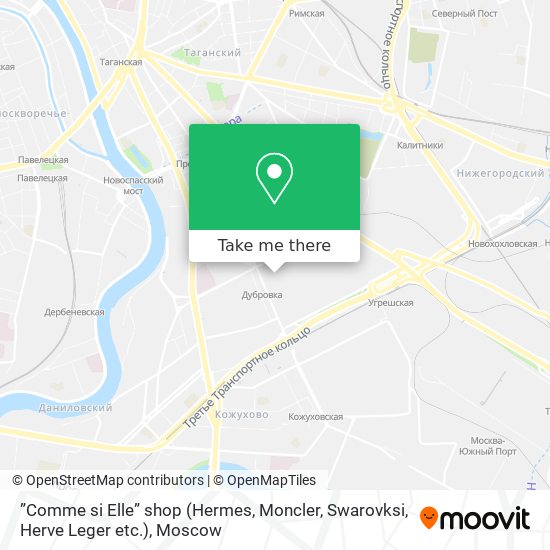 ”Comme si Elle” shop (Hermes, Moncler, Swarovksi, Herve Leger etc.) map