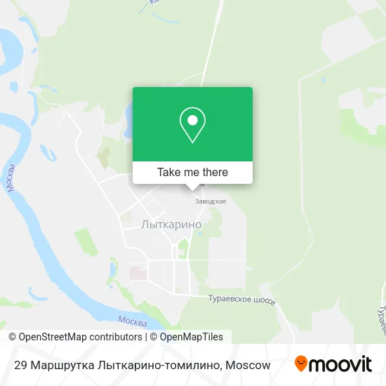 29 Маршрутка Лыткарино-томилино map