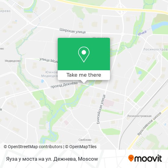 Яуза у моста на ул. Дежнева map