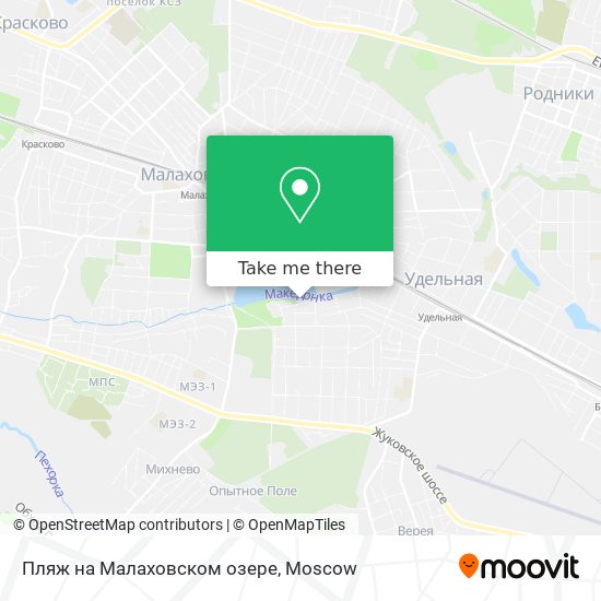 Пляж на Малаховском озере map