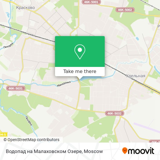 Водопад на Малаховском Озере map