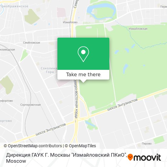 Дирекция ГАУК Г. Москвы "Измайловский ПКиО" map
