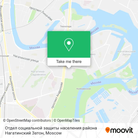 Отдел социальной защиты населения района Нагатинский Затон map