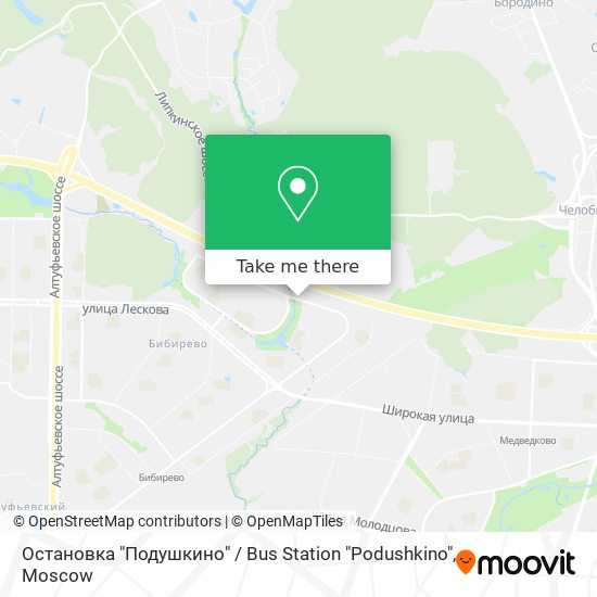 Остановка "Подушкино" / Bus Station "Podushkino" map